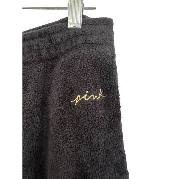 Victoria secret PINK Teddy Wide Leg Pajama Pants sz XL Black - Picture 6 of 11